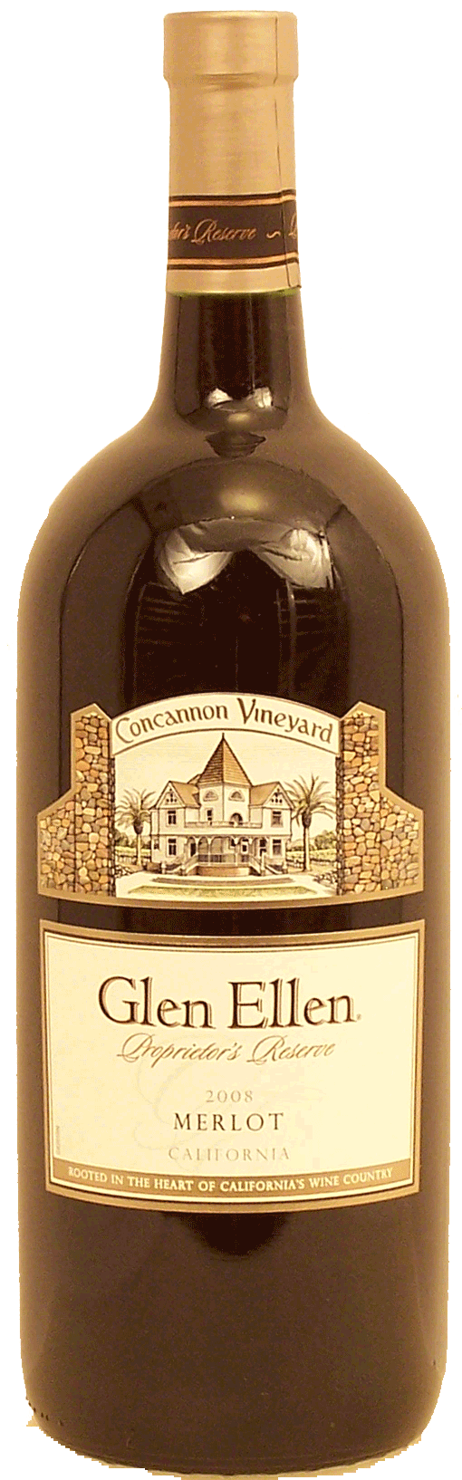 Glen Ellen Proprietor's Reserve merlot wine of California, Concannon Vineyard, 13% alc. by vol. Full-Size Picture
